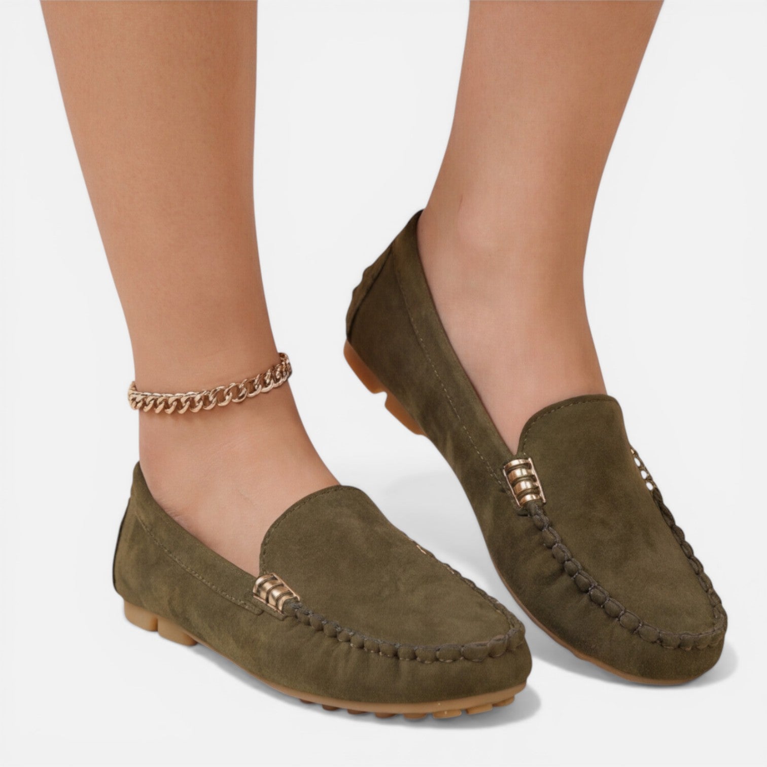 Felorro | Women’s Slip On Loafers Metal Detail Comfortable Classic Flats