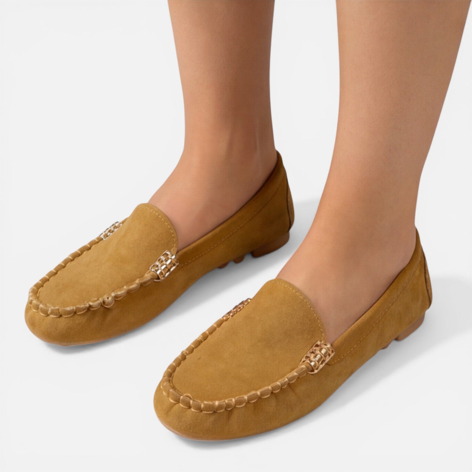 Felorro | Women’s Slip On Loafers Metal Detail Comfortable Classic Flats