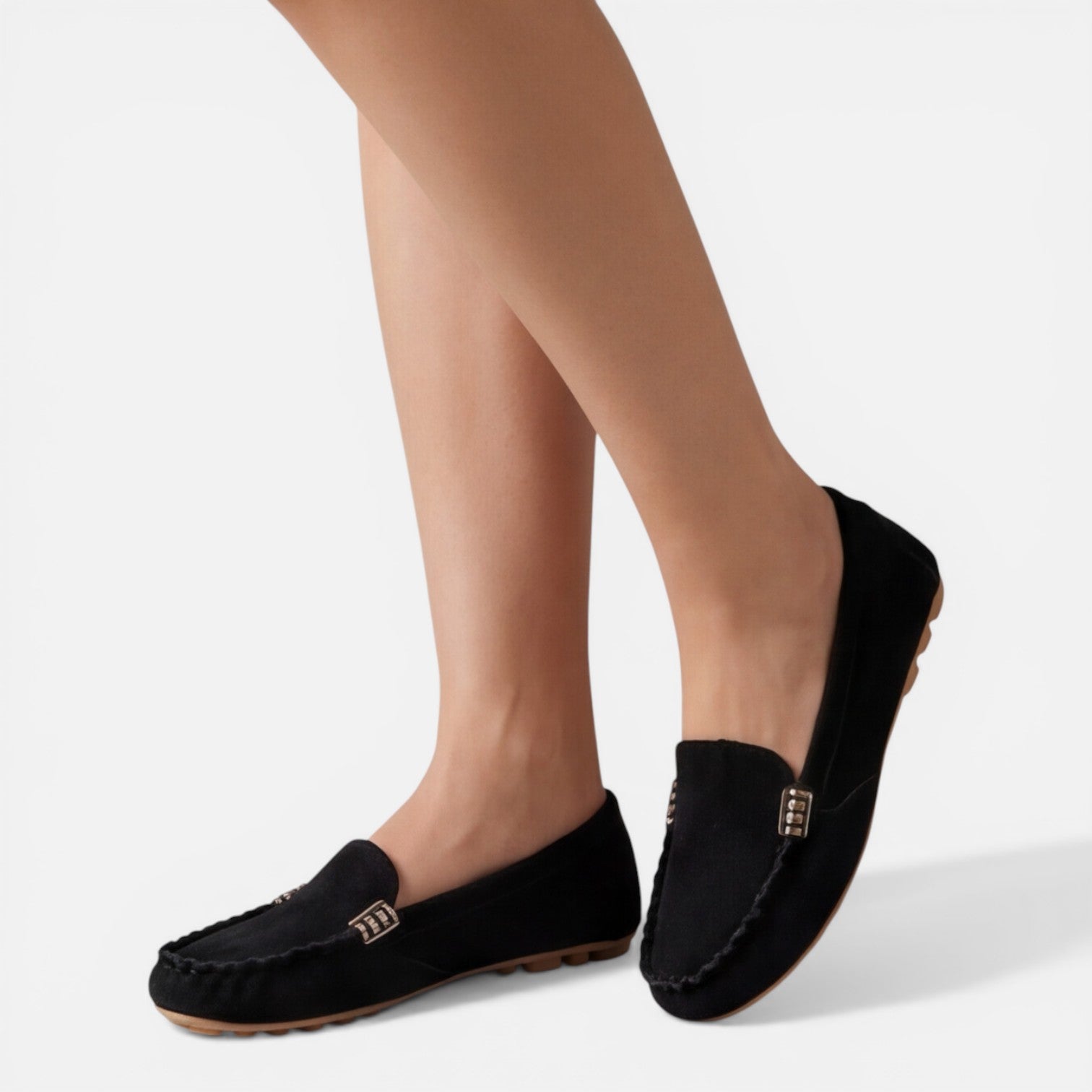 Felorro | Women’s Slip On Loafers Metal Detail Comfortable Classic Flats