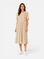 Women's Striped Midi Dress Short Sleeve Casual Dress