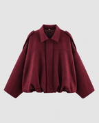 Women’s Suede Zip Up Jacket – Relaxed Cropped Fit