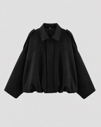 Women’s Suede Zip Up Jacket – Relaxed Cropped Fit