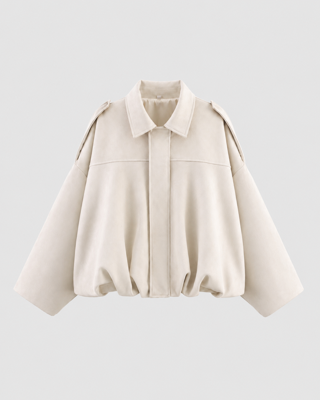 Women’s Suede Zip Up Jacket – Relaxed Cropped Fit
