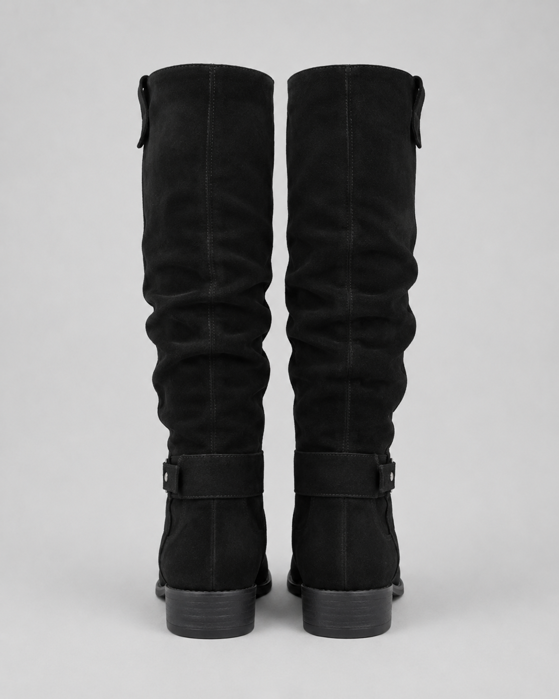 Women’s Suede Knee-High Boots Low Heel Side Zip