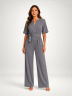 Women's Tie Waist Wide Leg Jumpsuit