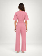 Women's Tie Waist Wide Leg Jumpsuit