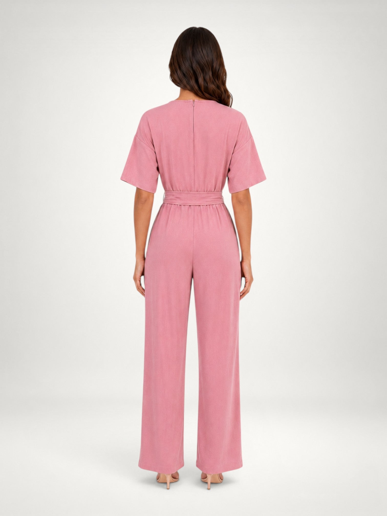 Women's Tie Waist Wide Leg Jumpsuit