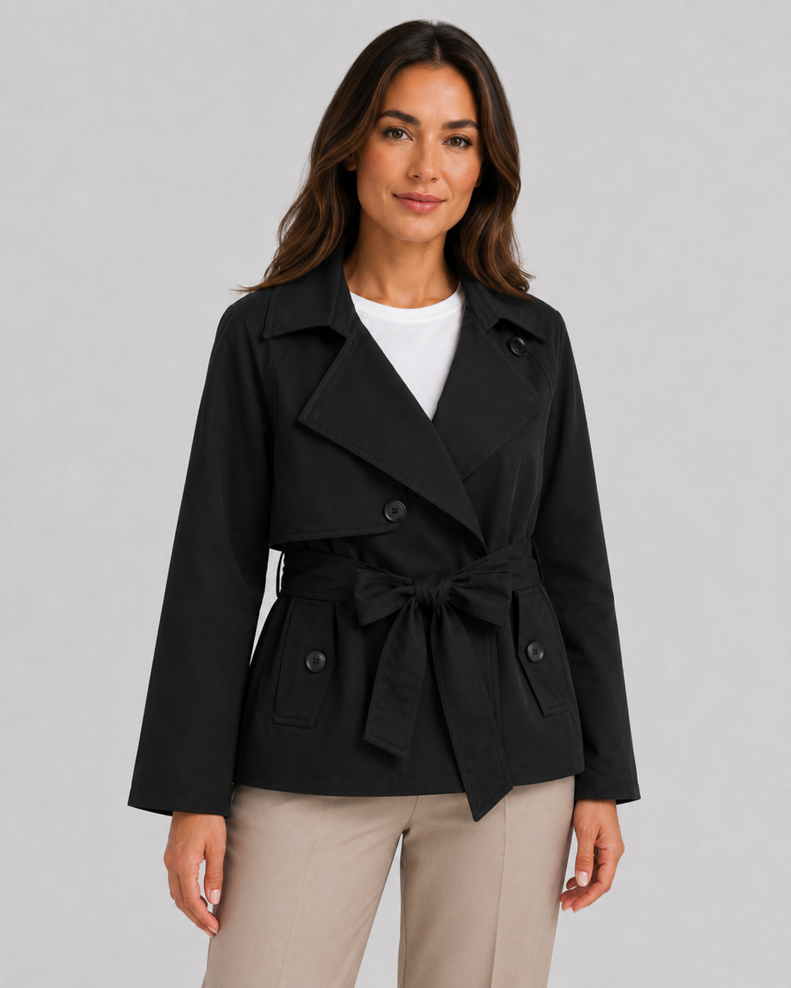 Women’s Trench Coat with Tie Waist