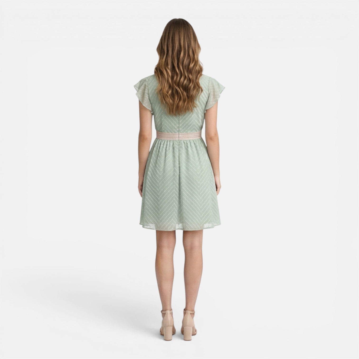 Felorro | Women’s V-Neck Summer Dress Lightweight A-Line Lace Waist