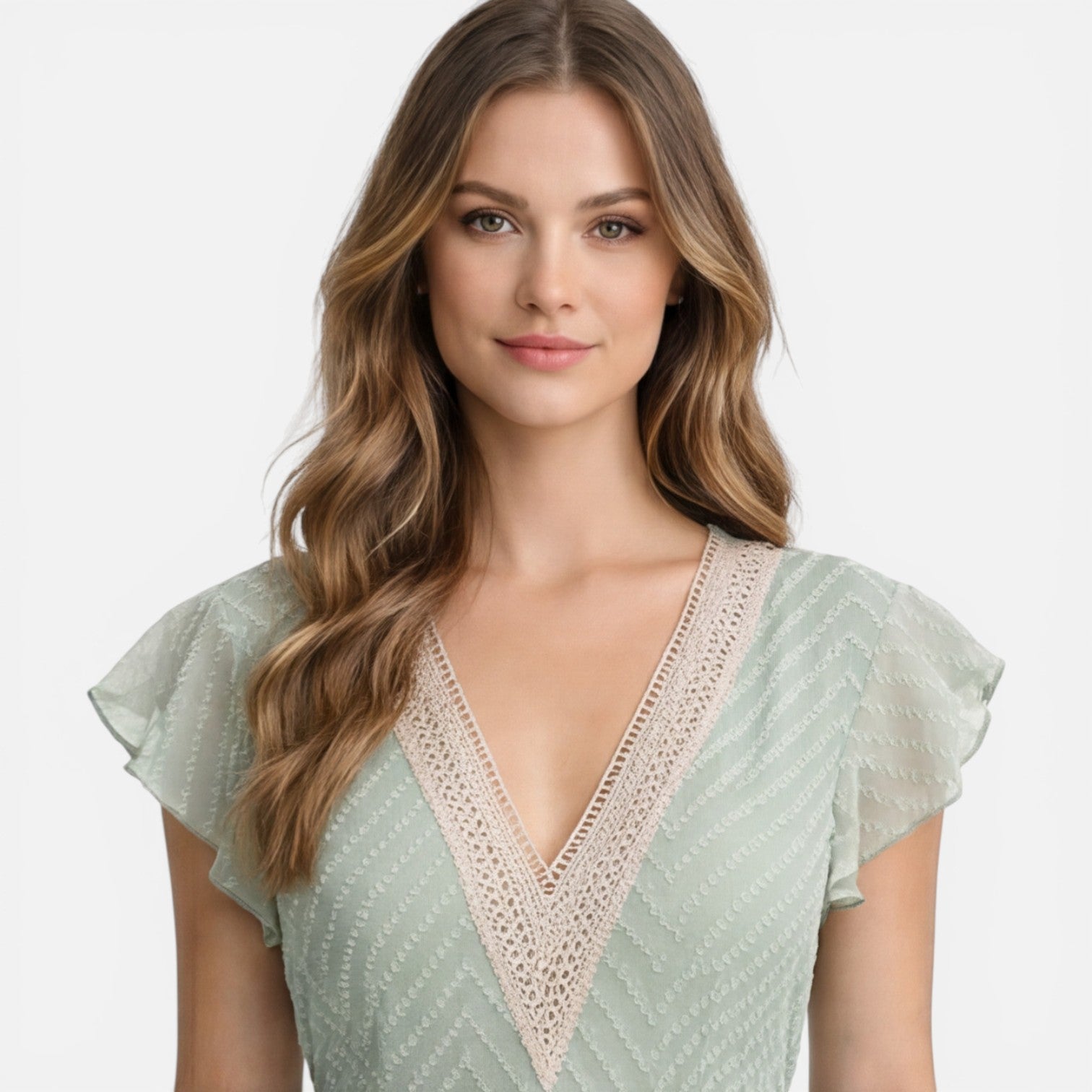 Felorro | Women’s V-Neck Summer Dress Lightweight A-Line Lace Waist
