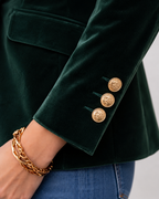 Women's Velvet Blazer – Tailored Single Button Jacket