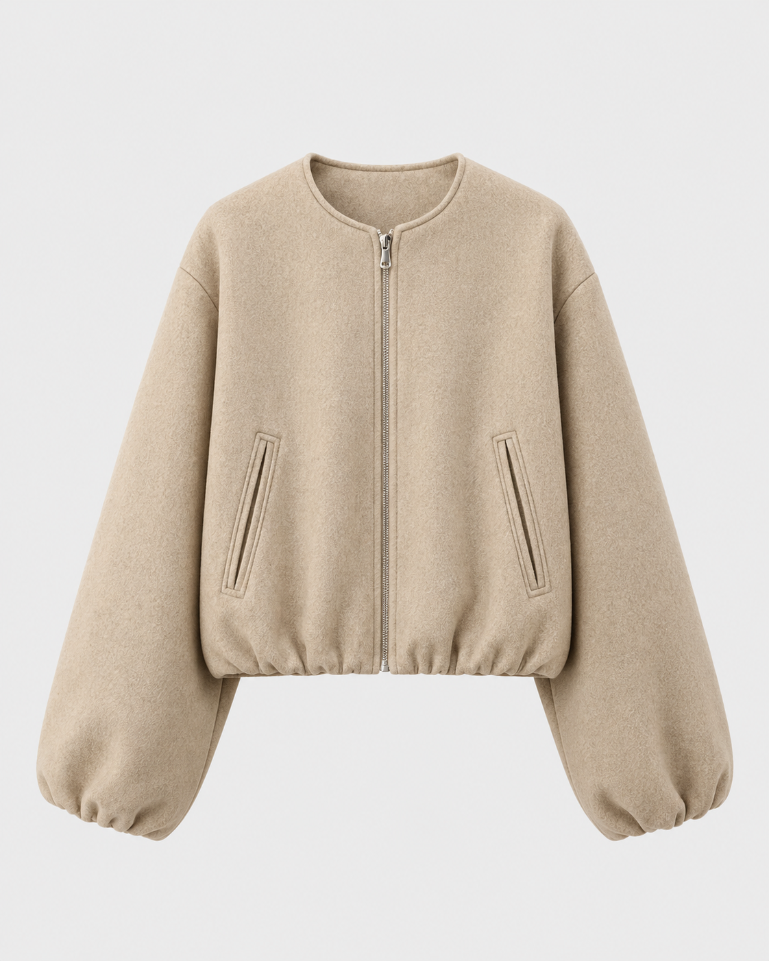 Women’s Wool Blend Cropped Bomber Jacket