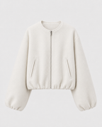 Women’s Wool Blend Cropped Bomber Jacket