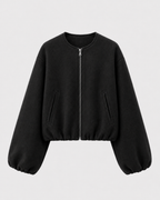 Women’s Wool Blend Cropped Bomber Jacket