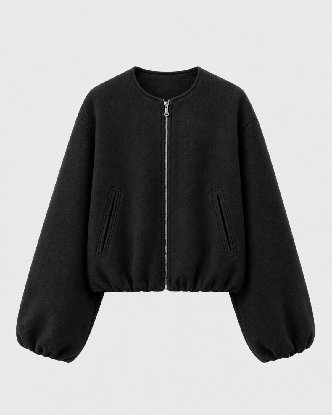 Women’s Wool Blend Cropped Bomber Jacket
