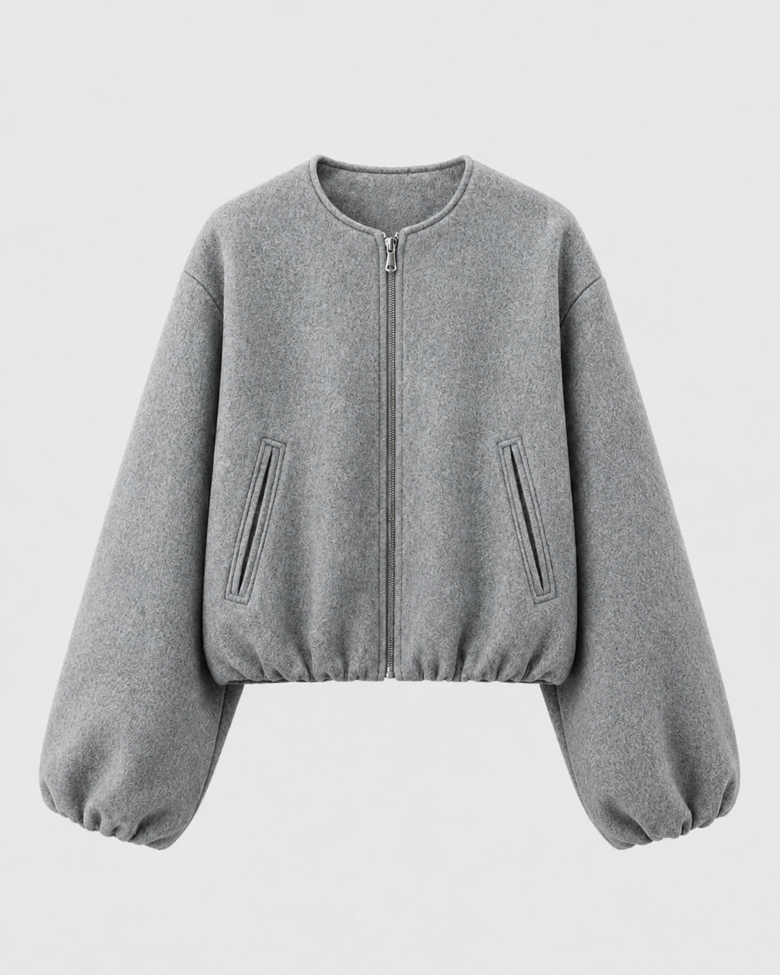 Women’s Wool Blend Cropped Bomber Jacket