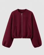 Women’s Wool Blend Cropped Bomber Jacket