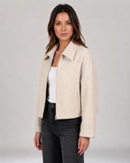Women’s Cropped Zip Up Jacket with Collar