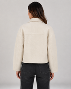 Women’s Cropped Zip Up Jacket with Collar