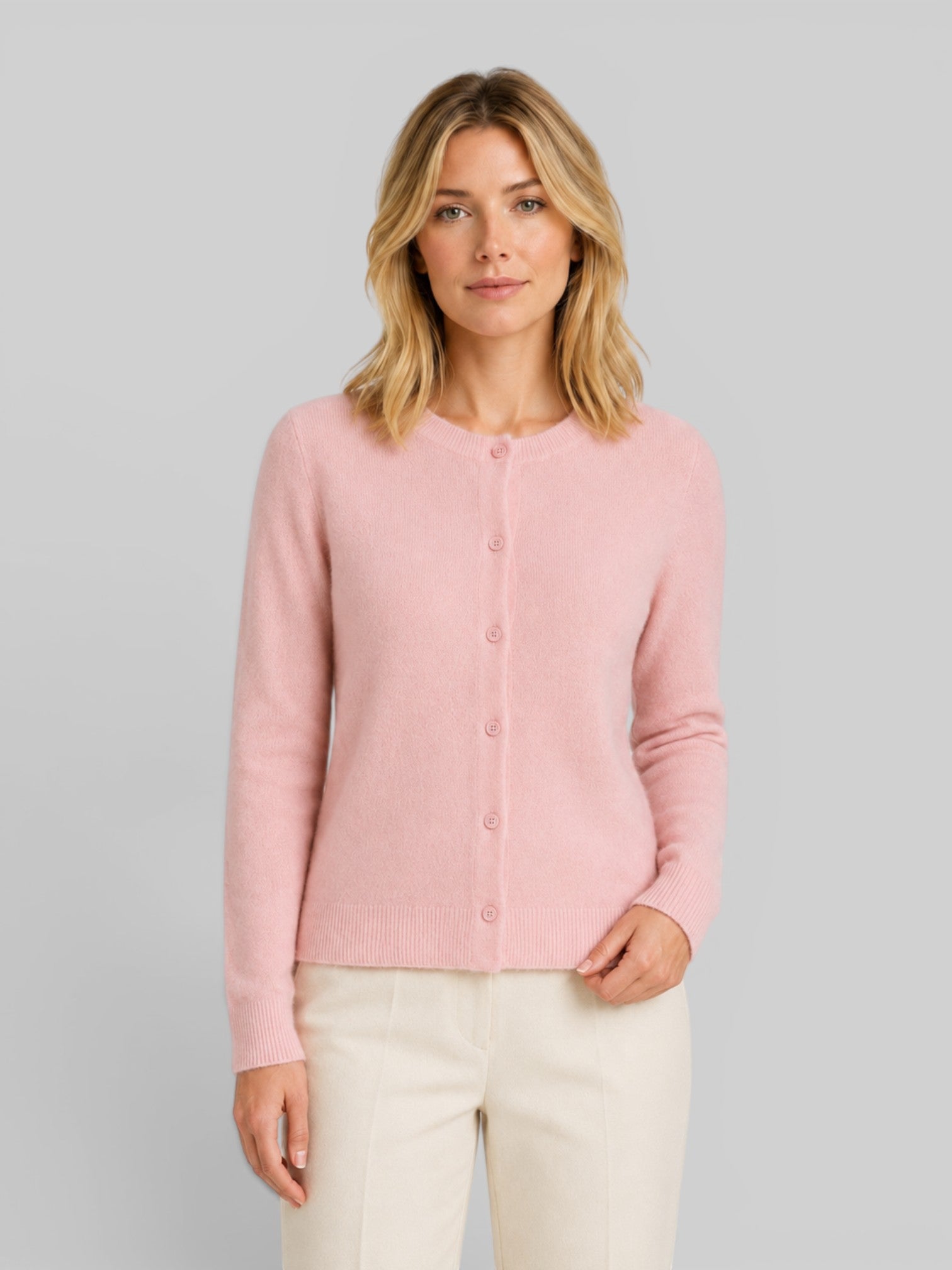 Women's Wool Knit Cardigan – Long Sleeve Relaxed Fit