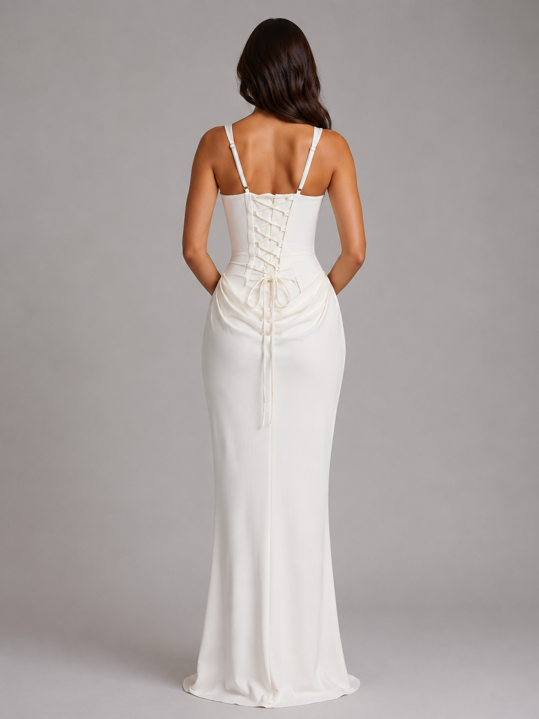 Women’s Corset Bodycon Maxi Dress – Square Neck Evening Gown