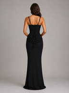 Women’s Corset Bodycon Maxi Dress – Square Neck Evening Gown