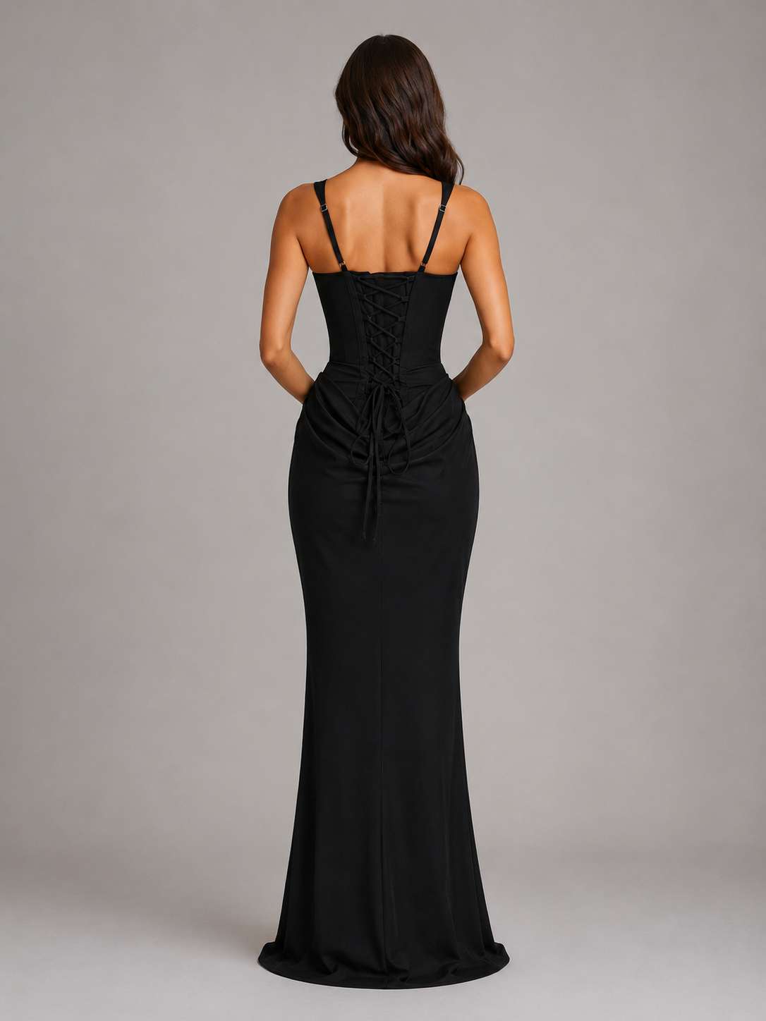 Women’s Corset Bodycon Maxi Dress – Square Neck Evening Gown