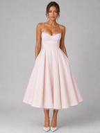Felorro | Women’s Corset Midi Dress with Full Skirt – Elegant Occasion Style