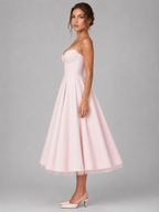Felorro | Women’s Corset Midi Dress with Full Skirt – Elegant Occasion Style