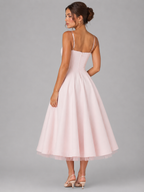 Felorro | Women’s Corset Midi Dress with Full Skirt – Elegant Occasion Style