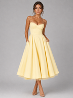 Felorro | Women’s Corset Midi Dress with Full Skirt – Elegant Occasion Style