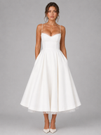Felorro | Women’s Corset Midi Dress with Full Skirt – Elegant Occasion Style