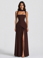 Women’s One Shoulder Maxi Dress with Side Slit
