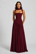 Women’s One Shoulder Maxi Dress with Side Slit