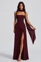 Women’s One Shoulder Maxi Dress with Side Slit