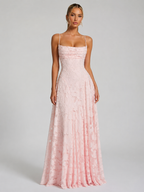 Women’s Floral Embroidered Strap Maxi Dress