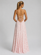 Women’s Floral Embroidered Strap Maxi Dress