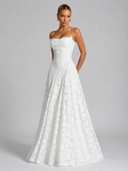 Women’s Floral Embroidered Strap Maxi Dress