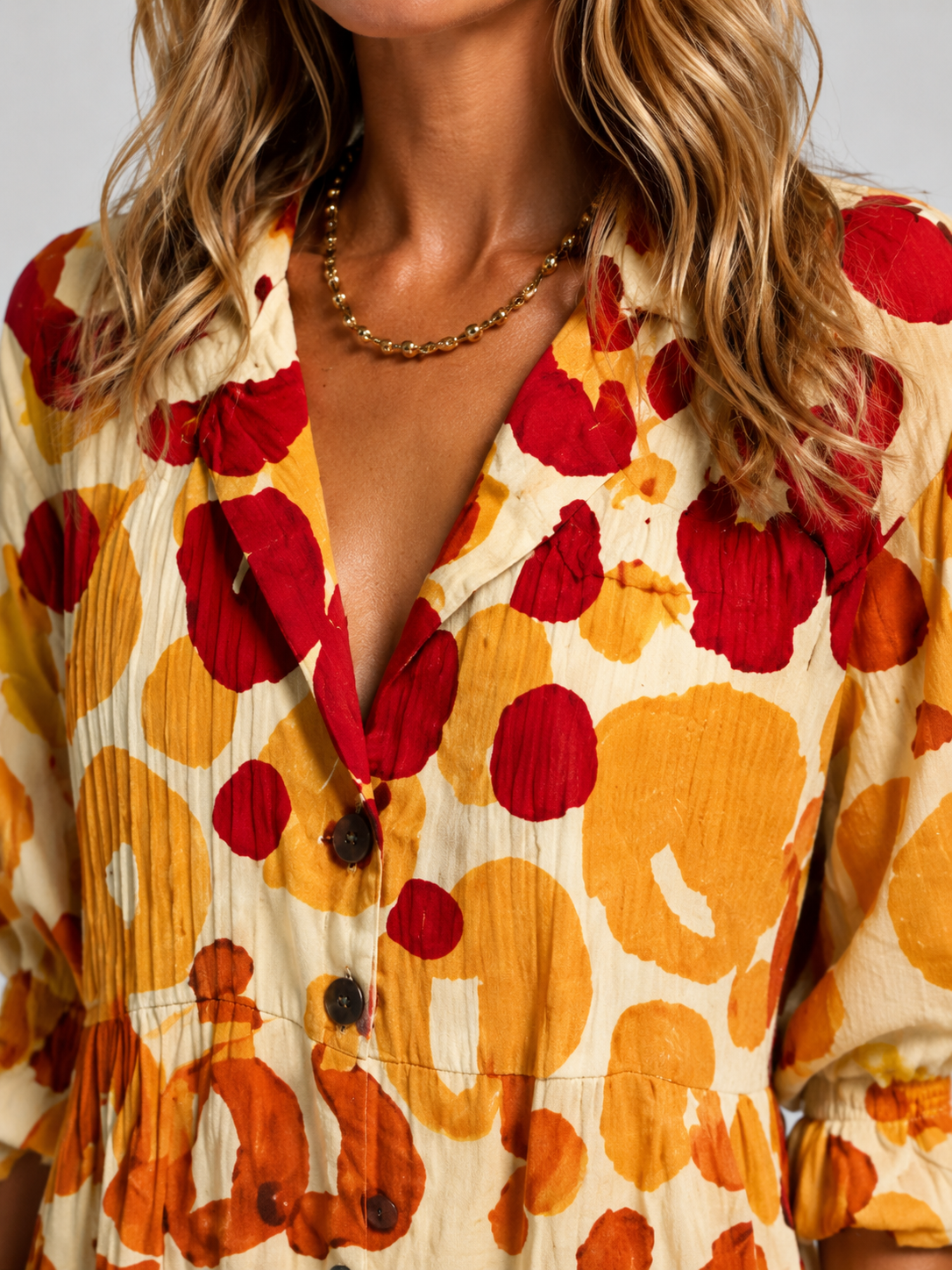 Women’s Floral Print Maxi Shirt Dress with Button Front