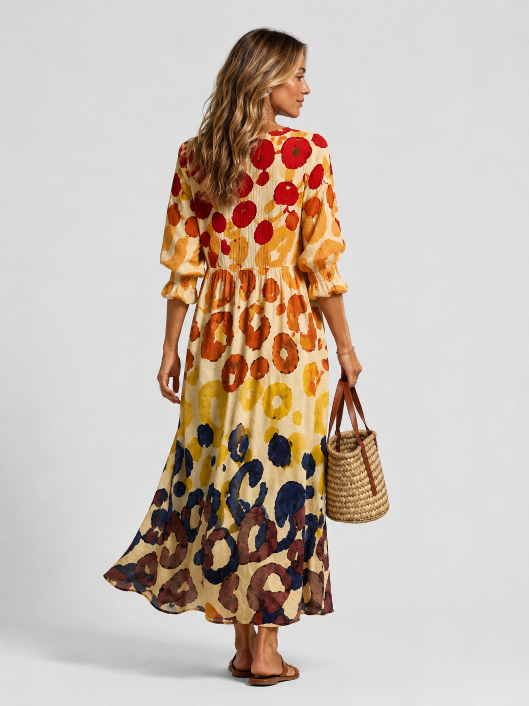 Women’s Floral Print Maxi Shirt Dress with Button Front