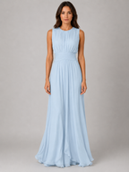 Women’s Chiffon Maxi Dress – Ruched Waist Wedding Guest Dress