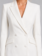 Women’s Double Breasted Blazer Dress – Tailored Midi Cocktail Dress