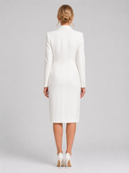 Women’s Double Breasted Blazer Dress – Tailored Midi Cocktail Dress