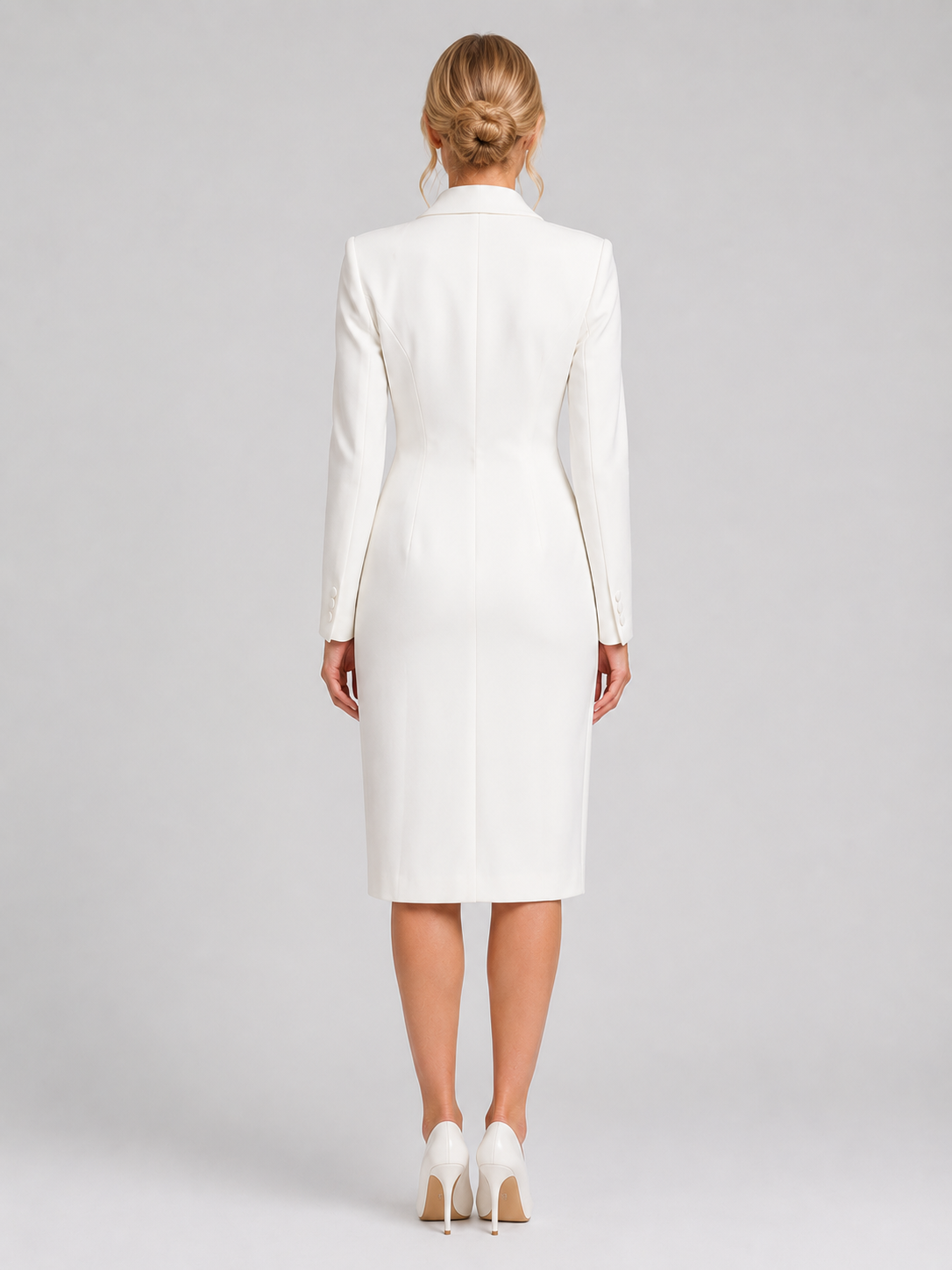 Women’s Double Breasted Blazer Dress – Tailored Midi Cocktail Dress