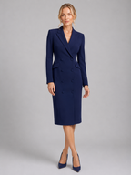 Women’s Double Breasted Blazer Dress – Tailored Midi Cocktail Dress