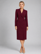 Women’s Double Breasted Blazer Dress – Tailored Midi Cocktail Dress