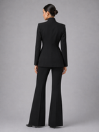 Women's Two Piece Blazer Set Wide Leg Trousers