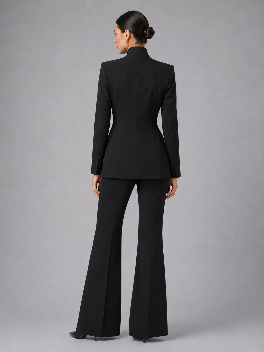 Women's Two Piece Blazer Set Wide Leg Trousers