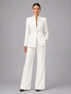 Women's Two Piece Blazer Set Wide Leg Trousers