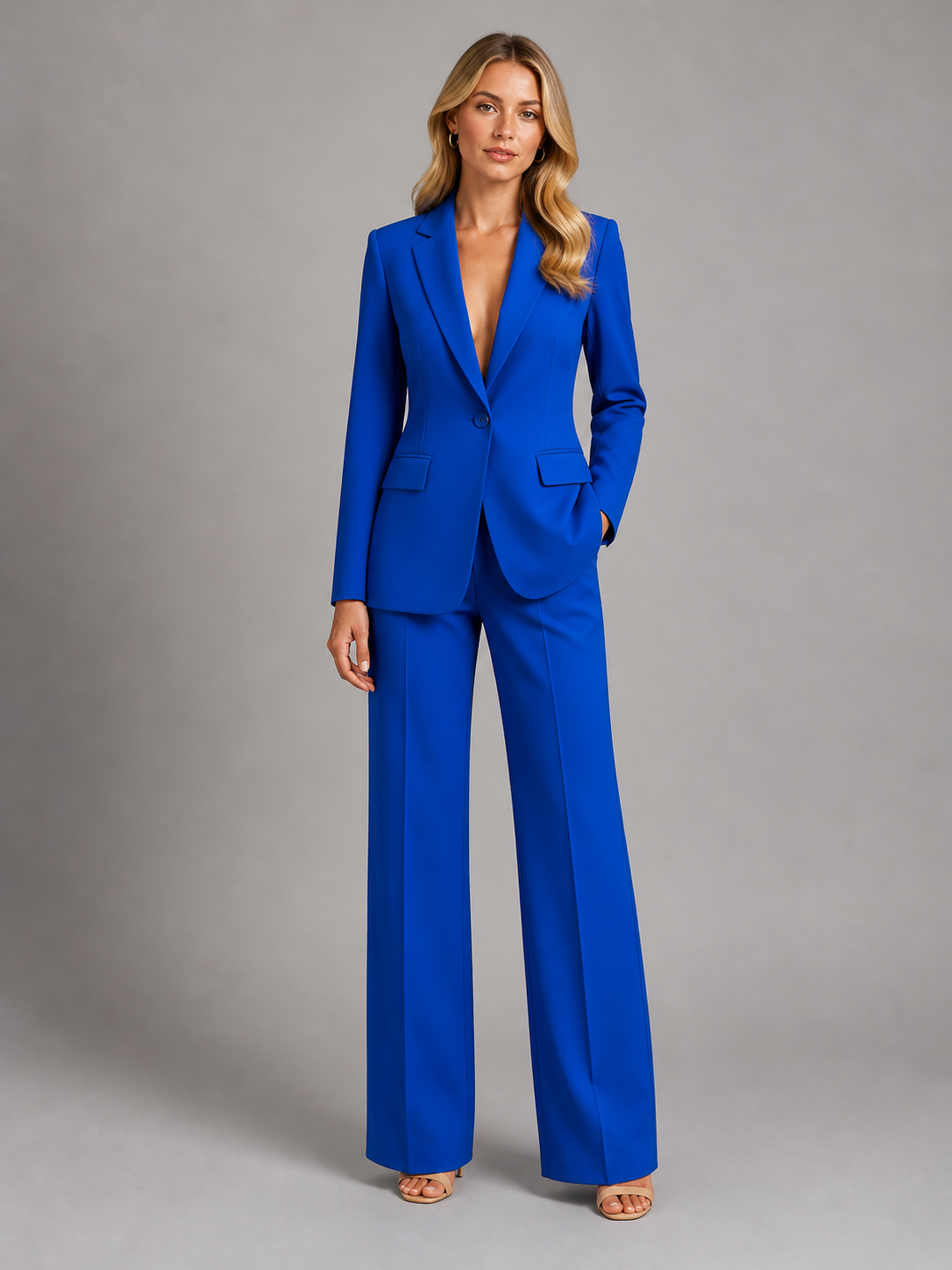 Women’s Tailored Blazer and Wide-Leg Trouser Set